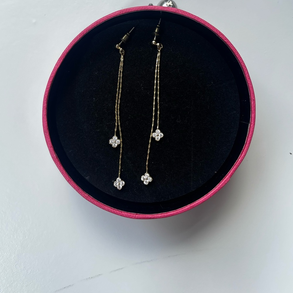 Elegant Gold and Silver Drop Earrings